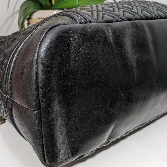 Tory Burch Fleming Marion Quilted Chain Large Women's Tote Black - Picture 6 of 16